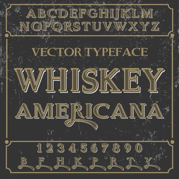 Винтажный спиртовой шрифт — стоковый вектор