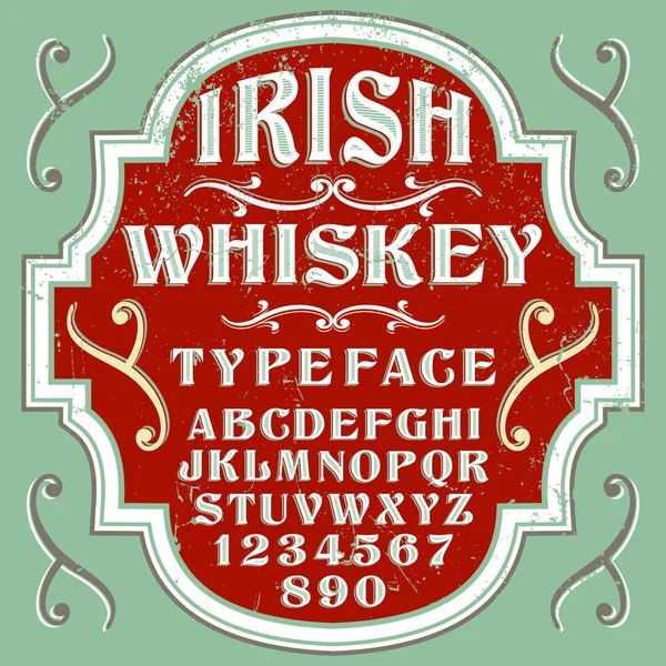 Irish Whiskey vintage fuente — Vector de stock