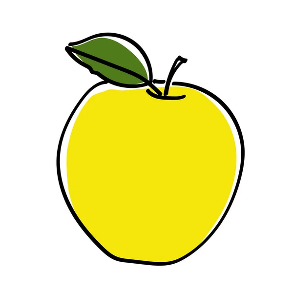 Ręcznie rysowane apple z liści — Wektor stockowy