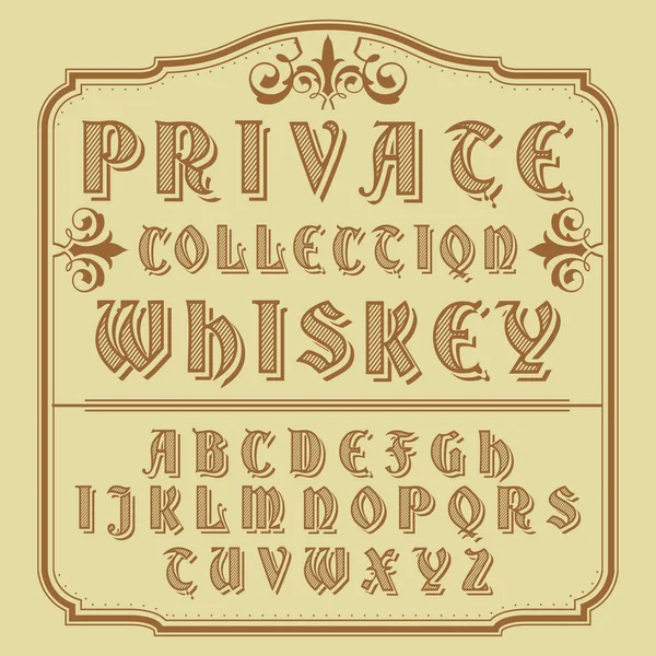 Lettertype voor vintage label — Stockvector