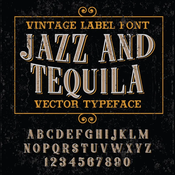 Hand crafted font Jazz and Tequila Font. — Stock Vector