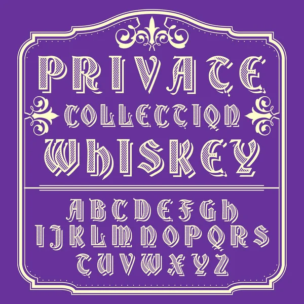 Colección privada Tipo de letra Whiskey — Archivo Imágenes Vectoriales