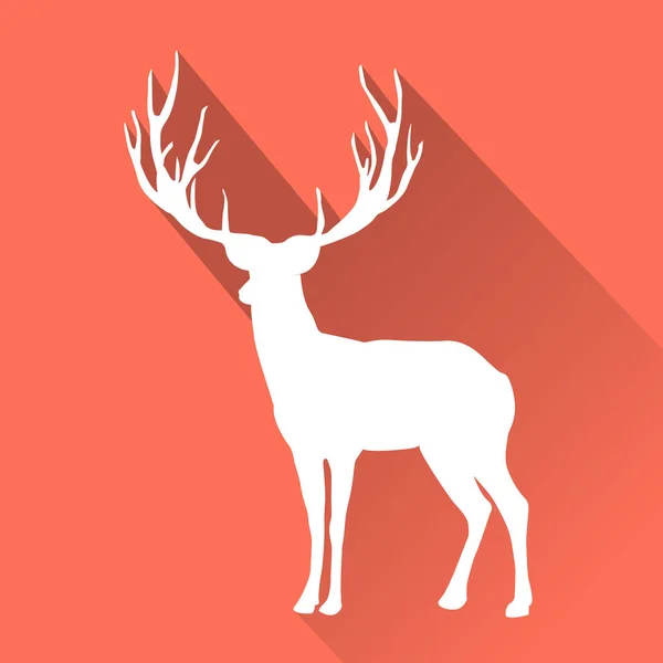 Northern stag Flat icon — Vector de stoc