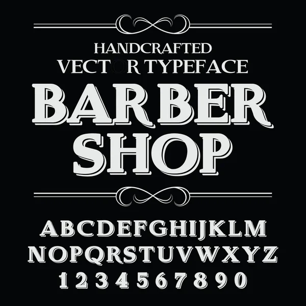 Tienda de peluquería vintage artesanal Font — Vector de stock