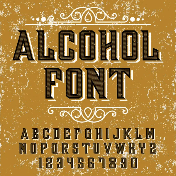 Vintage Alcohol lettertype — Stockvector