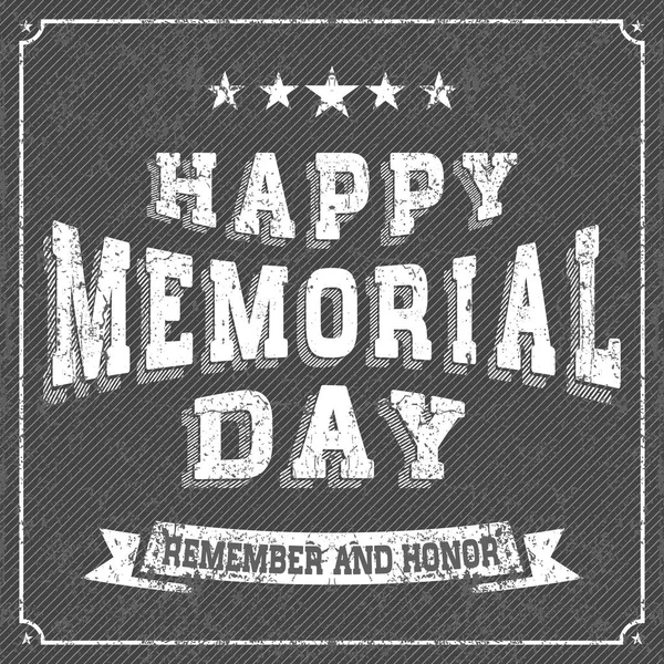 Vintage feliz Memorial Day card —  Vetores de Stock