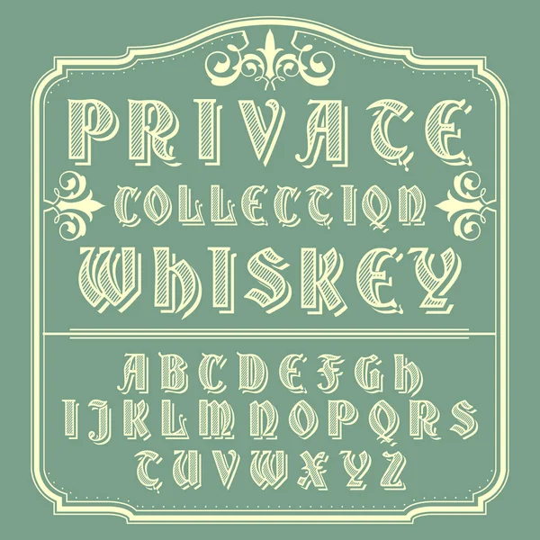 Particuliere collectie Whiskey lettertype — Stockvector