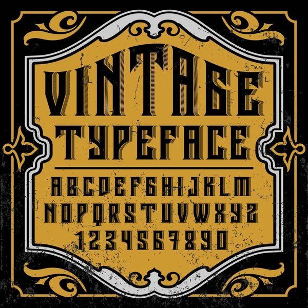 Vintage alphabet  Font — Stock Vector