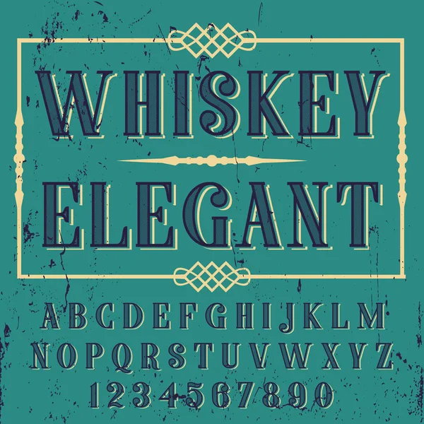 Whiskey Elegant - fuente hecha a mano — Vector de stock