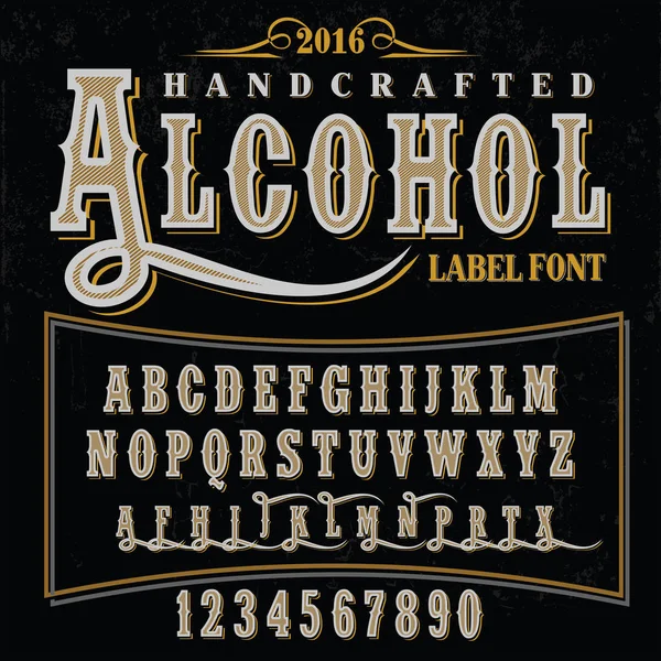 Hand crafted font for alcohol drinks — Stock Vector