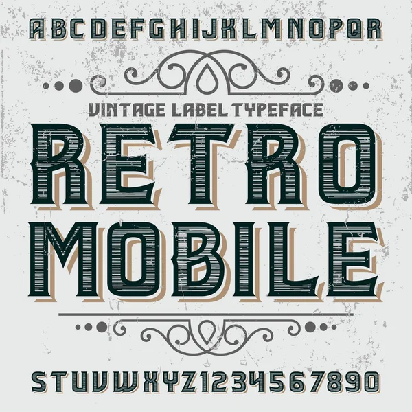 Retro Mobile Tipo de etiqueta Vintage — Vetor de Stock