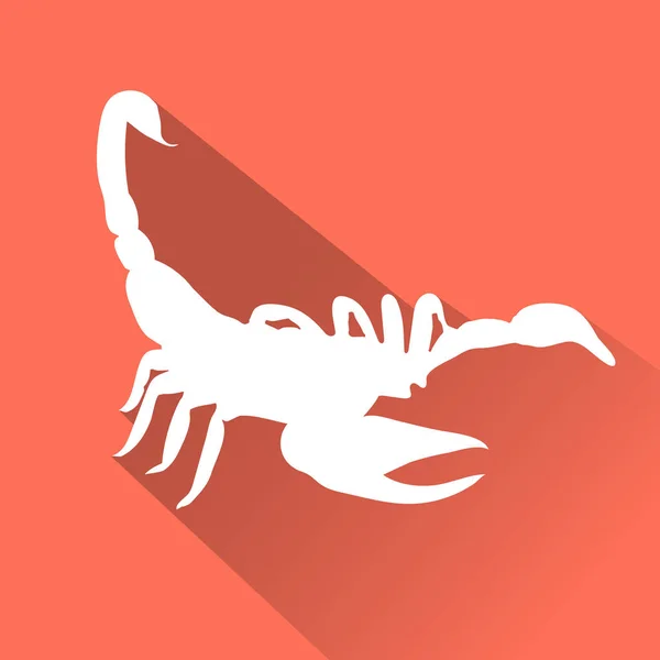 Scorpion platte pictogram — Stockvector