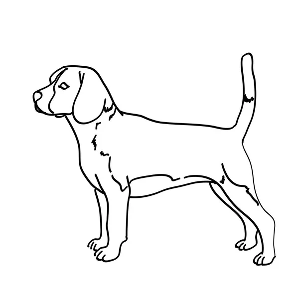 Icono del contorno del perro — Vector de stock