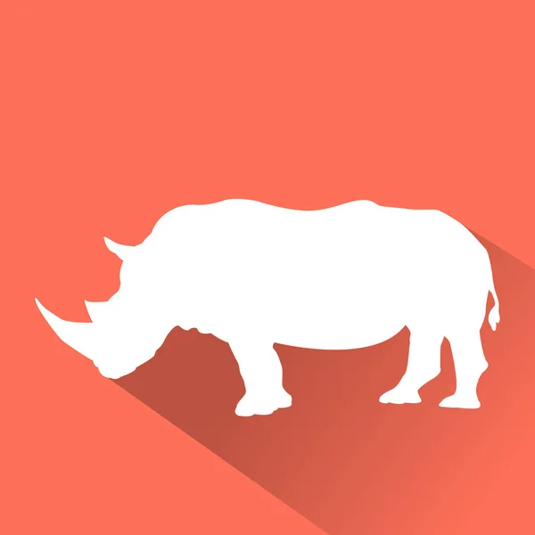Rinoceronte Icona piatta — Vettoriale Stock