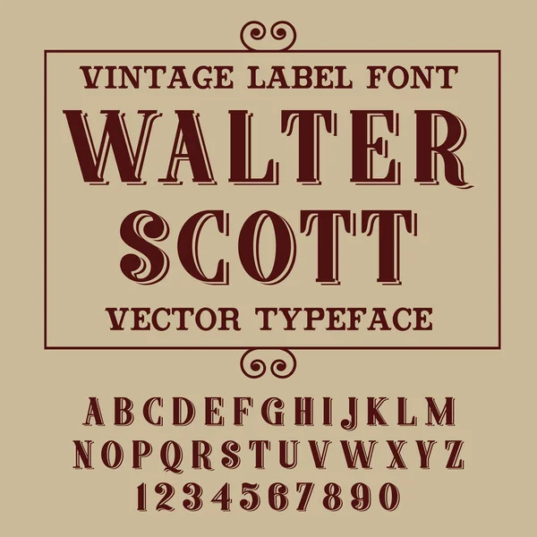 Walter Scott - vintage script fonte . — Vetor de Stock