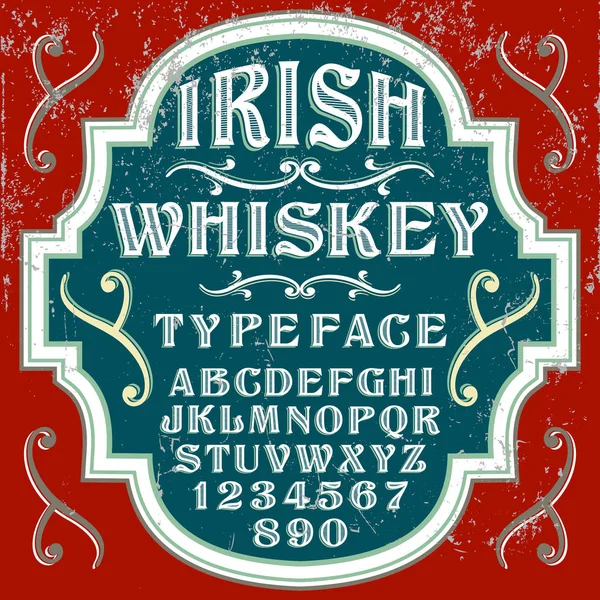 Ierse whisky vintage lettertype — Stockvector