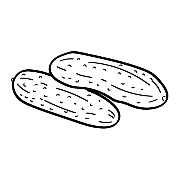 Hand getekend twee komkommers — Stockvector