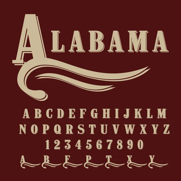 Alabama - vintage script font — Stock Vector