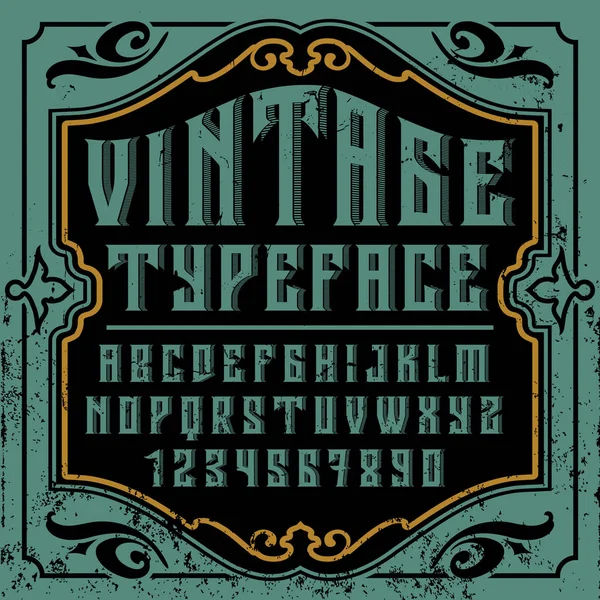 Vintage alfabet lettertype — Stockvector