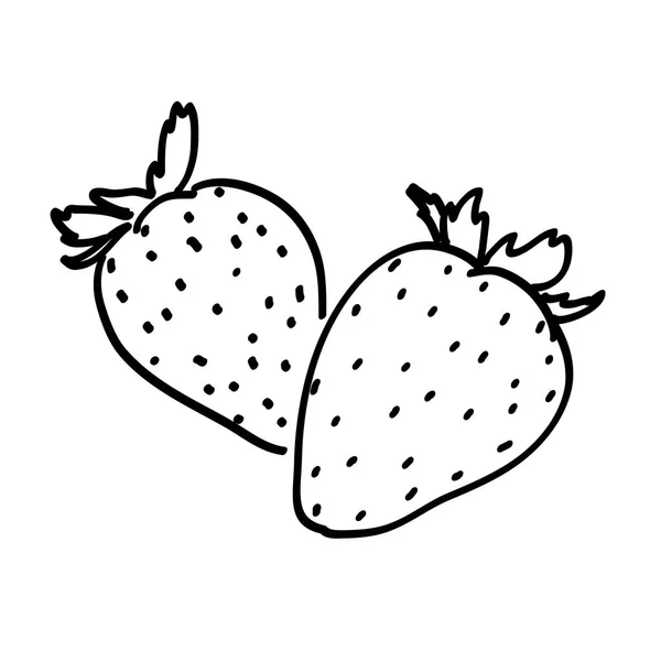 手描き 2 イチゴ — ストックベクタ