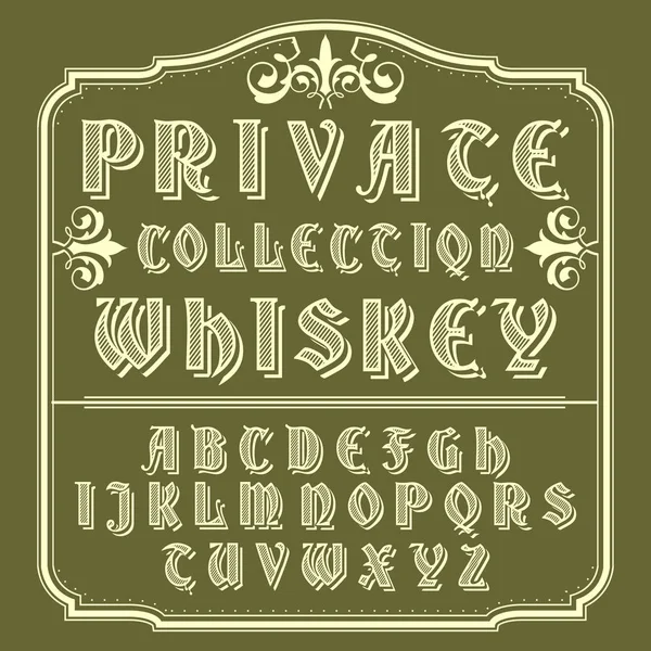 Lettertype voor vintage label — Stockvector