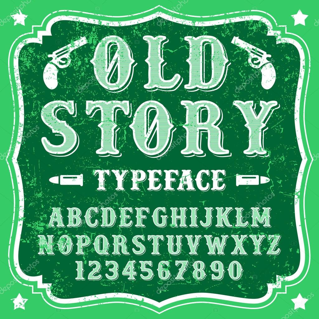 Old Story - vintage Cowboy font — Stock Vector © bowxwod #135132266