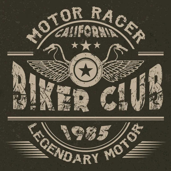 Cartel del club de ciclistas clásicos de California — Vector de stock