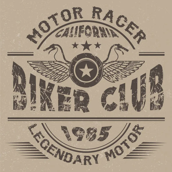 California klassiska bikers club affisch — Stock vektor