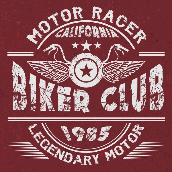 California klassiska bikers club affisch — Stock vektor