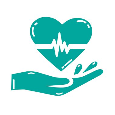 Kardiyogram simgesi olan elinde kalp