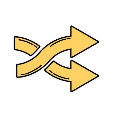 Üst üste gelen ok simgesi