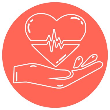 Kardiyogram simgesi olan elinde kalp