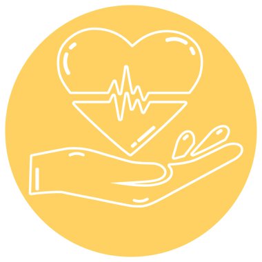 Kardiyogram simgesi olan elinde kalp