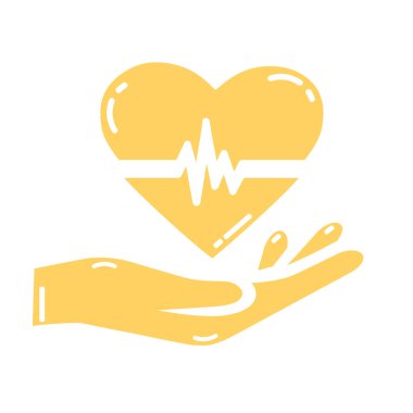 Kardiyogram simgesi olan elinde kalp