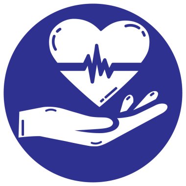 Kardiyogram simgesi olan elinde kalp