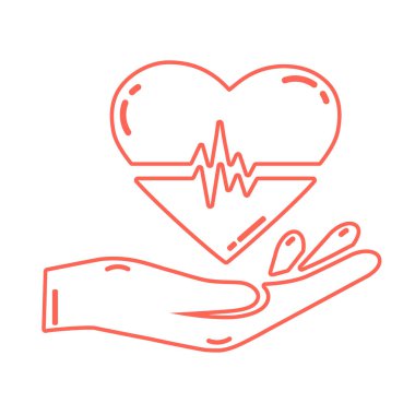 Kardiyogram simgesi olan elinde kalp