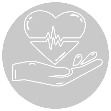 Kardiyogram simgesi olan elinde kalp