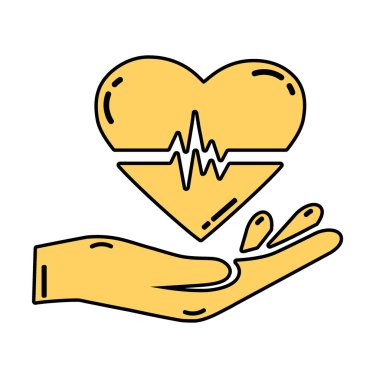 Kardiyogram simgesi olan elinde kalp