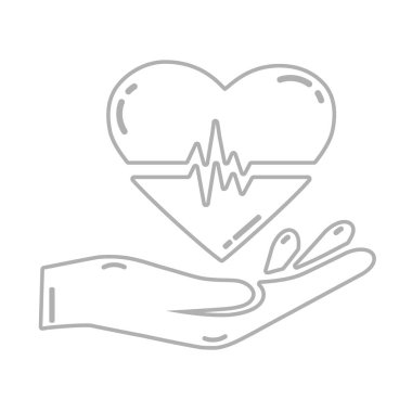 Kardiyogram simgesi olan elinde kalp