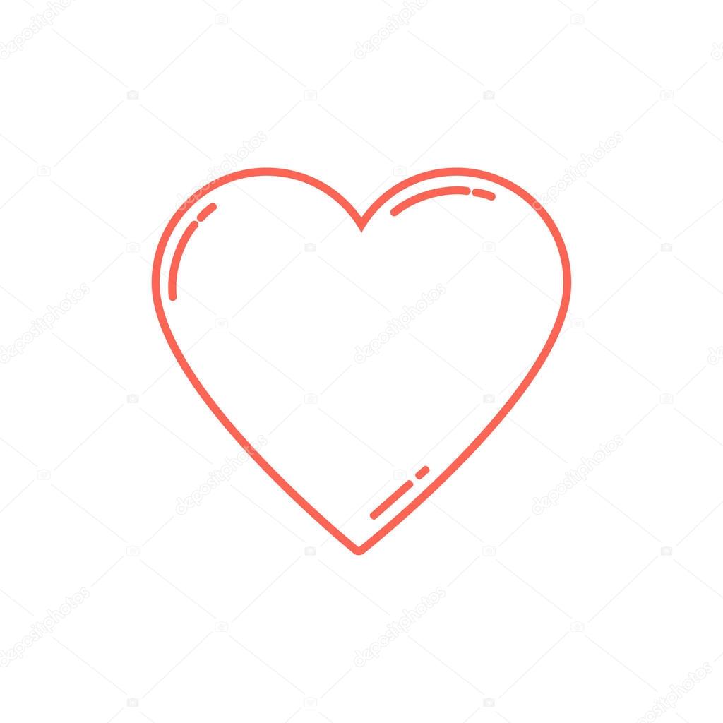 Web line icon, heart symbol illustration