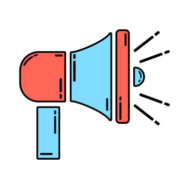 Megafon düz simgesi