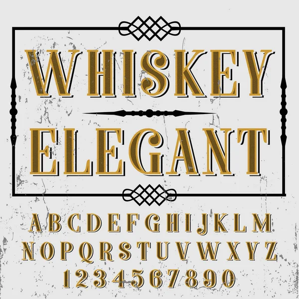 Whiskey elegante tipo de fuente — Vector de stock