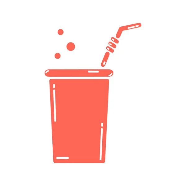 Tasse de boisson avec de la paille — Image vectorielle