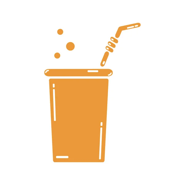 Tasse de boisson avec de la paille — Image vectorielle
