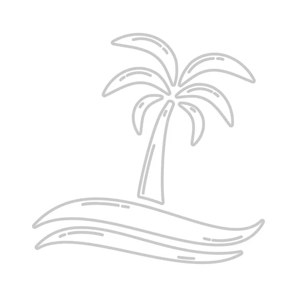 Palmiye ve deniz simgesi — Stok Vektör