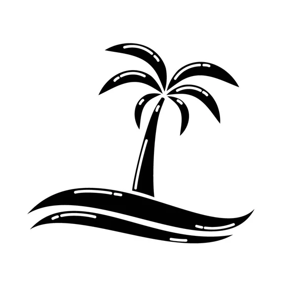 Icona di palma e mare — Vettoriale Stock