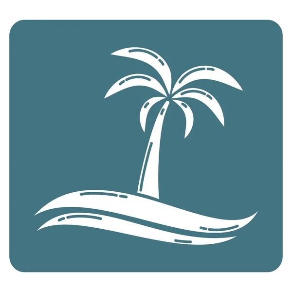Palm and sea icon — Stock Vector