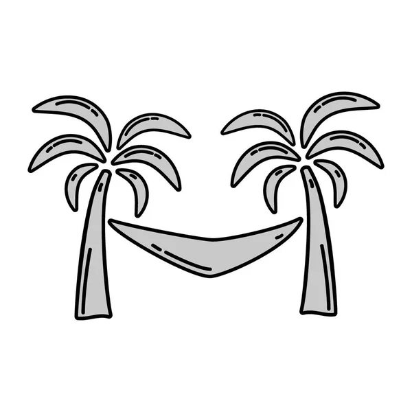 Hamaca entre palmeras — Archivo Imágenes Vectoriales