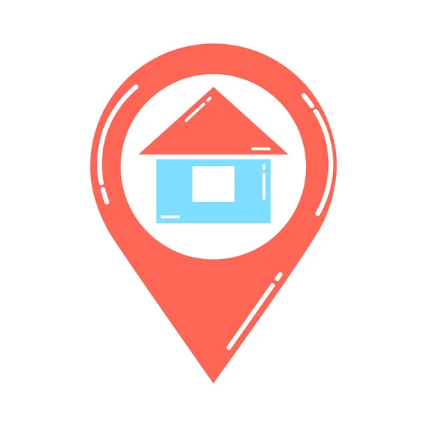 Location icon with house — Stock Vector