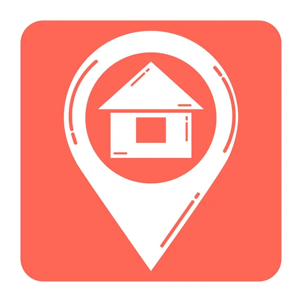 Locatiepictogram met huis — Stockvector